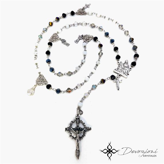FAITH, HOPE AND CHARITY ROSARY - CRYSTAL BEAD